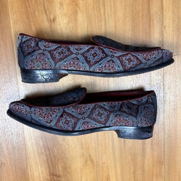 Andrea Nobile Milano Men Loafer Sz40‎ Tapestry Slip-On Made in Italy Leather main image 11